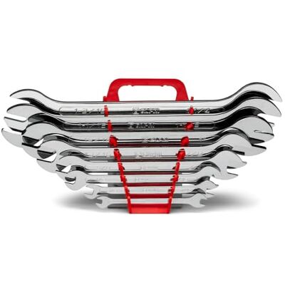 Capri Tools Lot de 8 clés à extrémité ouverte super fines avec porte-clés, SAE, 1/4 à 1-1/4 Capri Tools Lot de 8 clés à extrémité ouverte super fines avec porte-clés, SAE, 1/4 à 1-1/4