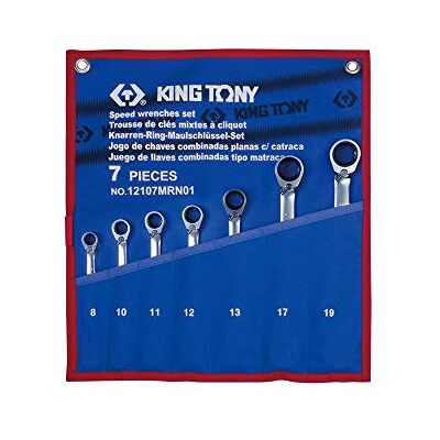 king tony 12107MR01 Trousse de Clés Mixtes à Cliquet Métriques, Set de 7, Bleu king tony 12107MR01 Trousse de Clés Mixtes à Cliquet Métriques, Set de 7, Bleu