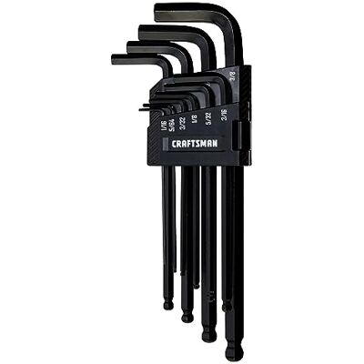 Craftsman CMHT26030 Lot de 10 clés Allen hexagonales avec extrémité sphérique SAE Craftsman CMHT26030 Lot de 10 clés Allen hexagonales avec extrémité sphérique SAE