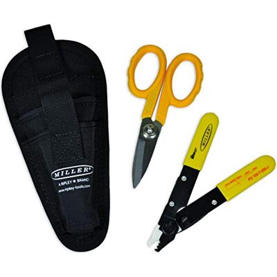 Miller MA01-7000 Kit FO 103-T-250-J Outil de dénudage de câble à fibre optique à 3 trous et ciseaux KS-1 Kevlar facilement portable avec pochette à clip ceinture pour professionnels Miller MA01-7000 Kit FO 103-T-250-J Outil de dénudage de câble à fibre optique à 3 trous et ciseaux KS-1 Kevlar facilement portable avec pochette à clip ceinture pour professionnels
