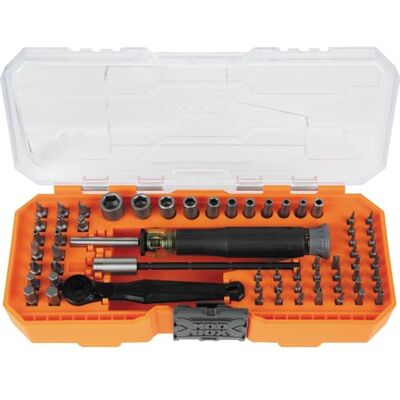 KLEIN TOOLS 32787 Jeu de 64 tournevis de précision à micro-cliquet avec boîtier modulaire, magnétique, précision, embouts standard et tourne-écrous KLEIN TOOLS 32787 Jeu de 64 tournevis de précision à micro-cliquet avec boîtier modulaire, magnétique, précision, embouts standard et tourne-écrous