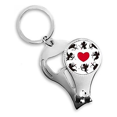 DIYthinker Cupidon Ange Cœur Rouge ronde Motif Porte-clés Bague Coupe-ongles Cutter Ciseaux Outil Kit Décapsuleur Cadeau DIYthinker Cupidon Ange Cœur Rouge ronde Motif Porte-clés Bague Coupe-ongles Cutter Ciseaux Outil Kit Décapsuleur Cadeau
