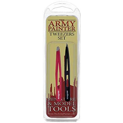 The Army Painter , Tweezers Set, lot de deux pinces, bout plat et pointu Une à bout plat et une à bout pointu, pour figurines plastique, résine et métal, jeux de table Wargames The Army Painter , Tweezers Set, lot de deux pinces, bout plat et pointu Une à bout plat et une à bout pointu, pour figurines plastique, résine et métal, jeux de table Wargames