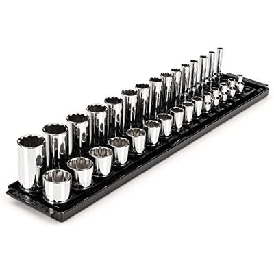 TEKTON Jeu de douilles 12 pans avec rails, 30 pièces (1/4-1") SHD91210 TEKTON Jeu de douilles 12 pans avec rails, 30 pièces (1/4-1") SHD91210