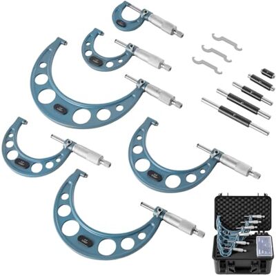 VEVOR Mètre de profondeur de calibre numérique, micromètre extérieur pour mécaniques, outils professionnels pour mécaniques, avec étui de protection, pour le travail des métaux, 6 pièces VEVOR Mètre de profondeur de calibre numérique, micromètre extérieur pour mécaniques, outils professionnels pour mécaniques, avec étui de protection, pour le travail des métaux, 6 pièces