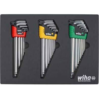 Wiha ErgoStar 66979 Lot de 35 plateaux de clés en L – Hex métrique, Hex SAE, Torx Wiha ErgoStar 66979 Lot de 35 plateaux de clés en L – Hex métrique, Hex SAE, Torx