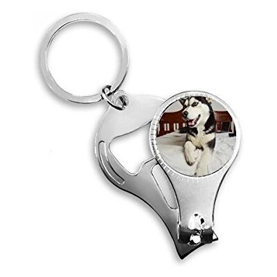 DIYthinker Chien Animal pièce Husky Photo Porte-clés Bague Coupe-ongles Cutter Ciseaux Outil Kit Décapsuleur Cadeau DIYthinker Chien Animal pièce Husky Photo Porte-clés Bague Coupe-ongles Cutter Ciseaux Outil Kit Décapsuleur Cadeau