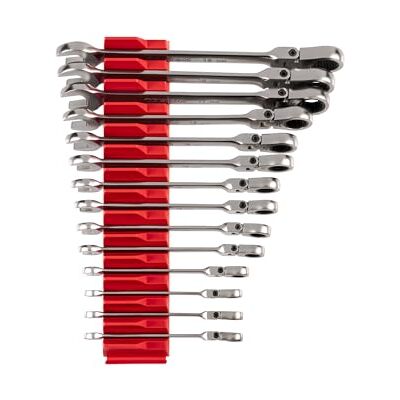 TEKTON WRC95302 Jeu de 14 clés mixtes à cliquet à tête flexible 12 pans avec organiseurs modulaires, 6-19 mm TEKTON WRC95302 Jeu de 14 clés mixtes à cliquet à tête flexible 12 pans avec organiseurs modulaires, 6-19 mm