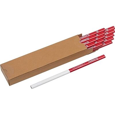 Meister Lot de 15 crayons de charpentier Longueur : 240 mm Forme ovale Dureté moyenne Idéal pour le marquage et le marquage Rouge et blanc Outil de marquage/crayon de construction Meister Lot de 15 crayons de charpentier Longueur : 240 mm Forme ovale Dureté moyenne Idéal pour le marquage et le marquage Rouge et blanc Outil de marquage/crayon de construction