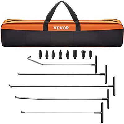 VEVOR Kit de débosselage de tiges 13 outils de réparation sans peinture 5 tiges de bosses en acier inoxydable 8 têtes de taraudage Outil professionnel de débosselage pour bosses mineures, VEVOR Kit de débosselage de tiges 13 outils de réparation sans peinture 5 tiges de bosses en acier inoxydable 8 têtes de taraudage Outil professionnel de débosselage pour bosses mineures,