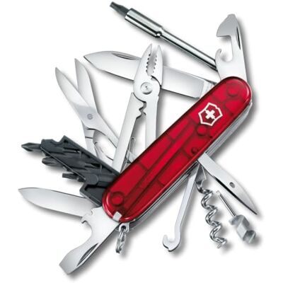 Victorinox Taschenmesser Cyber Tool M (32 Funktionen, Klinge, Dosenöffner, Bit-Schlüssel/Halter) rot transparent Victorinox Taschenmesser Cyber Tool M (32 Funktionen, Klinge, Dosenöffner, Bit-Schlüssel/Halter) rot transparent