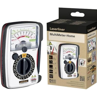 Laserliner Multimètre analogique pour la maison et les loisirs, mesure de la tension, du courant et de la résistance, testeur de batterie, grande échelle avec réglage zéro point Laserliner Multimètre analogique pour la maison et les loisirs, mesure de la tension, du courant et de la résistance, testeur de batterie, grande échelle avec réglage zéro point