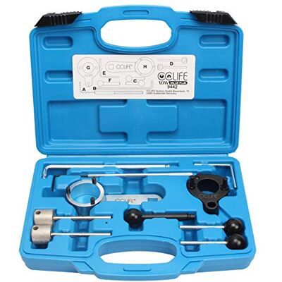 CCLIFE Kit d'outils de moteur pour Outil de remplacement de courroie de distribution compatible VW VAG Audi 1.6 2.0 TDI CR CCLIFE Kit d'outils de moteur pour Outil de remplacement de courroie de distribution compatible VW VAG Audi 1.6 2.0 TDI CR