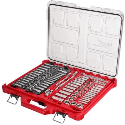 Milwaukee 48-22-9486 Jeu de douilles à cliquet 1/4"-3/8" avec étui de rangement 106 pièces Milwaukee 48-22-9486 Jeu de douilles à cliquet 1/4"-3/8" avec étui de rangement 106 pièces