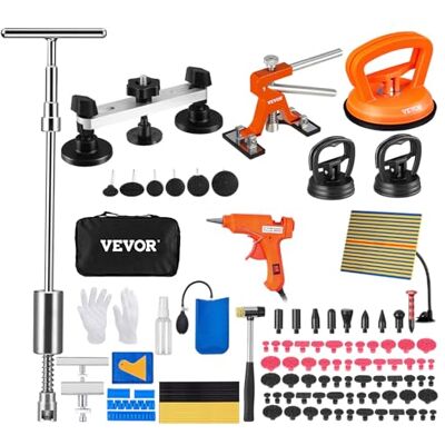 VEVOR Outils de Débosselage sans Peinture 107PCs Kit Débosselage Carrosserie avec Pont Extracteur Doré Marteau Coulissant Pistolet et Bâtons à Colle Languettes Réparation de Carrosserie sans Dommage VEVOR Outils de Débosselage sans Peinture 107PCs Kit Débosselage Carrosserie avec Pont Extracteur Doré Marteau Coulissant Pistolet et Bâtons à Colle Languettes Réparation de Carrosserie sans Dommage