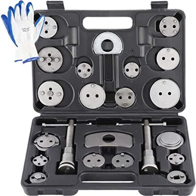 FreeTec Kit de Repousse Piston de Frein Universel 22 pièces avec Gants remplacement de disque Outil et adaptateurs de mâchoire ou de plaquettes de frein Set FreeTec Kit de Repousse Piston de Frein Universel 22 pièces avec Gants remplacement de disque Outil et adaptateurs de mâchoire ou de plaquettes de frein Set