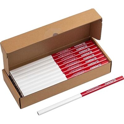Meister 9446720 Lot de 50 crayons de charpentier Longueur : 240 mm Forme ovale Dureté moyenne Idéal pour dessiner et marquer Rouge et blanc Outil de marquage Crayon de construction Meister 9446720 Lot de 50 crayons de charpentier Longueur : 240 mm Forme ovale Dureté moyenne Idéal pour dessiner et marquer Rouge et blanc Outil de marquage Crayon de construction