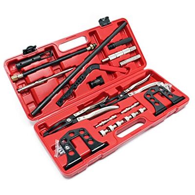 WilTec Jeu Compresseur de ressort de soupape – 235 x 85 x 520 mm – 25 pièces avec coffret – Outil de Démontage joint de queue de soupape Auto – Entretien voiture garage WilTec Jeu Compresseur de ressort de soupape – 235 x 85 x 520 mm – 25 pièces avec coffret – Outil de Démontage joint de queue de soupape Auto – Entretien voiture garage