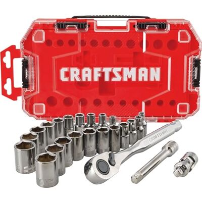 Craftsman CMMT12028 Ensemble d'outils de mécanicien, entraînement 6,35 mm, SAE/métrique, 24 pièces Craftsman CMMT12028 Ensemble d'outils de mécanicien, entraînement 6,35 mm, SAE/métrique, 24 pièces