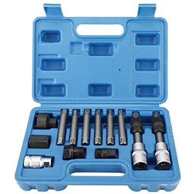 FreeTec 13pcs Coffret Douille Poulie Alternateur, 1/2" Outil Poulie Alternateur, Clé Poulie Roue Libre Alternateur avec 33 Dents, Extracteur Demontage Alternateur pour VW Audi VAG Fiat FreeTec 13pcs Coffret Douille Poulie Alternateur, 1/2" Outil Poulie Alternateur, Clé Poulie Roue Libre Alternateur avec 33 Dents, Extracteur Demontage Alternateur pour VW Audi VAG Fiat