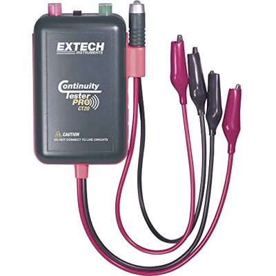 EXTECH CT20 Testeur Continuité Distant et Local, Sonde Distante Sonde distante détachable, test câble une personne, LED et tonalité, pinces crocodile, CVC/télécom EXTECH CT20 Testeur Continuité Distant et Local, Sonde Distante Sonde distante détachable, test câble une personne, LED et tonalité, pinces crocodile, CVC/télécom