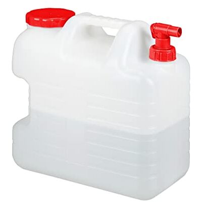 Relaxdays Jerricane d’eau avec robinet, couvercle à visser, bidon à eau de camping, 20 L, Sans BPA, blanc-rouge Relaxdays Jerricane d’eau avec robinet, couvercle à visser, bidon à eau de camping, 20 L, Sans BPA, blanc-rouge