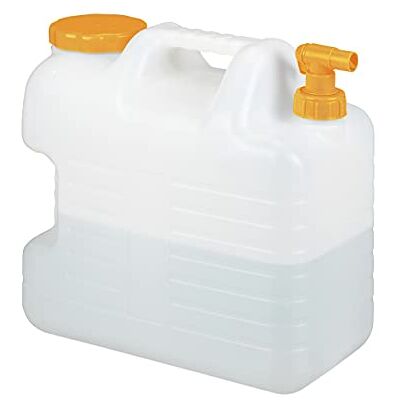 Relaxdays Bidon d’eau avec robinet, 20 litres, plastique sans BPA, couvercle, poignée, réservoir, blanc/orange Relaxdays Bidon d’eau avec robinet, 20 litres, plastique sans BPA, couvercle, poignée, réservoir, blanc/orange
