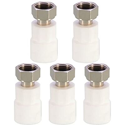 Candeon Lot de 5 adaptateurs en plastique arbre, pour tuyau d'eau PPR, 20 mm, adaptateur de tuyau, adaptateur pivotant, raccord de tuyau pour chauffe-eau (1/2") Candeon Lot de 5 adaptateurs en plastique arbre, pour tuyau d'eau PPR, 20 mm, adaptateur de tuyau, adaptateur pivotant, raccord de tuyau pour chauffe-eau (1/2")
