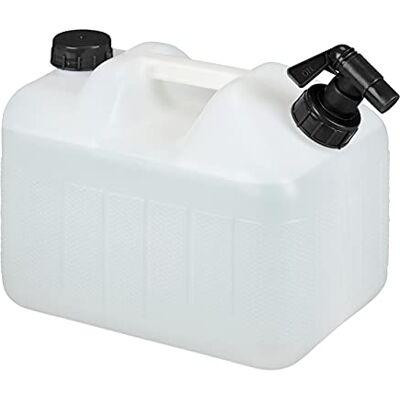 Relaxdays Jerrican d’eau avec robinet, plastique sans BPA, grande ouverture, poignée, 10 litres, noir et blanc Relaxdays Jerrican d’eau avec robinet, plastique sans BPA, grande ouverture, poignée, 10 litres, noir et blanc