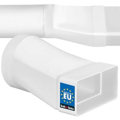KOTARBAU ® Connecteur de Conduit 120x60 mm, pour Tube Rond et Profilé Plat Raccord de Ventilation en Plastique, Connecteur pour Tuyau de Ventilation ⌀ 100 mm, Conduit de Ventilation, Blanc KOTARBAU ® Connecteur de Conduit 120x60 mm, pour Tube Rond et Profilé Plat Raccord de Ventilation en Plastique, Connecteur pour Tuyau de Ventilation ⌀ 100 mm, Conduit de Ventilation, Blanc