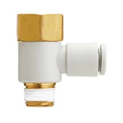 SMC KQ2VF06-M5A Raccord One-Touch, Coude Femelle Universel, Blanc SMC KQ2VF06-M5A Raccord One-Touch, Coude Femelle Universel, Blanc