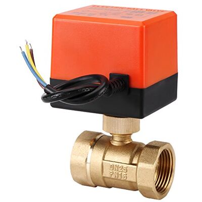 Walfront AC 220 V Robinet à bille motorisée électrique 2 voies 3 fils 1.6 Mpa Fil DN15 DN25 (DN25) Walfront AC 220 V Robinet à bille motorisée électrique 2 voies 3 fils 1.6 Mpa Fil DN15 DN25 (DN25)