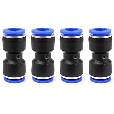 QWORK Connecteur Pneumatique fixations, Raccord de Tube de Ligne d'Air en Plastique, Raccords Rapides de Tube, 10mm, 4pcs QWORK Connecteur Pneumatique fixations, Raccord de Tube de Ligne d'Air en Plastique, Raccords Rapides de Tube, 10mm, 4pcs
