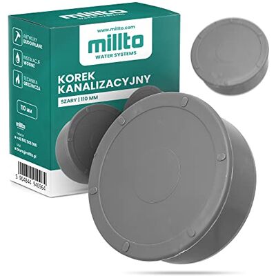 Millto ™ Bouchon de manchon HT pour tuyau Ø DN 110 mm gris Bouchon d'évacuation en plastique PVC PP raccord couvercle Millto ™ Bouchon de manchon HT pour tuyau Ø DN 110 mm gris Bouchon d'évacuation en plastique PVC PP raccord couvercle
