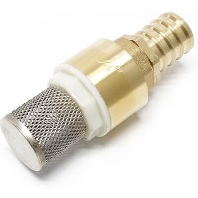 WilTec Clapet de pied – 26,16 mm / 3/4" – DN20 – en Laiton et Acier inoxydable – Clapet anti-retour avec crépine d'aspiration pour Pompe puit, vide cave, diesel, fioul WilTec Clapet de pied – 26,16 mm / 3/4" – DN20 – en Laiton et Acier inoxydable – Clapet anti-retour avec crépine d'aspiration pour Pompe puit, vide cave, diesel, fioul