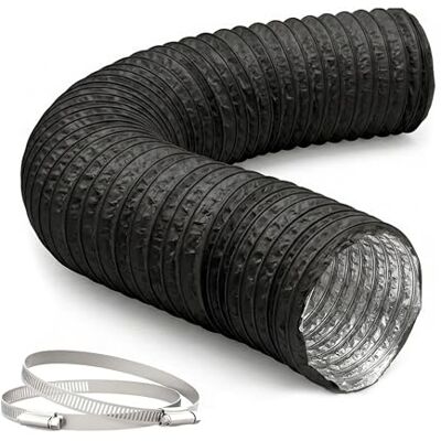 Relaxdays tuyau d'évacuation, 2 colliers, Ø 75 mm, 5 m, PVC, noir Relaxdays tuyau d'évacuation, 2 colliers, Ø 75 mm, 5 m, PVC, noir