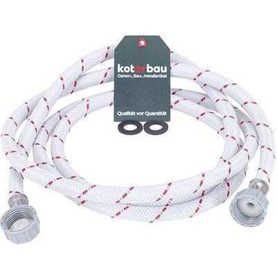 KOTARBAU ® Tuyau d'alimentation pour machine à laver 2,5 m x diamètre 13 mm Tuyau blindé pour lave-vaisselle Coude/droit Pièces de rechange Tuyau d'arrivée d'eau avec joint KOTARBAU ® Tuyau d'alimentation pour machine à laver 2,5 m x diamètre 13 mm Tuyau blindé pour lave-vaisselle Coude/droit Pièces de rechange Tuyau d'arrivée d'eau avec joint