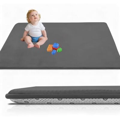 RxueSug Tapis rembourré pliable antidérapant pour bébé Gris foncé 120 x 200 cm Tapis de sol épais antidérapant pour bébé RxueSug Tapis rembourré pliable antidérapant pour bébé Gris foncé 120 x 200 cm Tapis de sol épais antidérapant pour bébé
