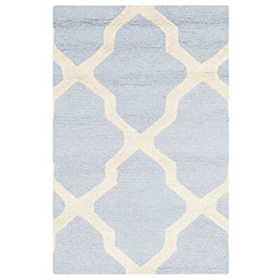 Tapis en laine bleu Safavieh - Rectangulaire, Fait à la main, Couleurs modernes - Tapis Tapis en laine bleu Safavieh - Rectangulaire, Fait à la main, Couleurs modernes - Tapis