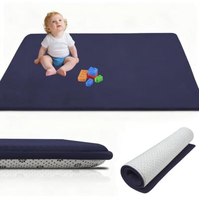 RxueSug Tapis rembourré pliable antidérapant pour bébé Bleu foncé 120 x 180 cm Tapis de sol épais antidérapant pour bébé RxueSug Tapis rembourré pliable antidérapant pour bébé Bleu foncé 120 x 180 cm Tapis de sol épais antidérapant pour bébé