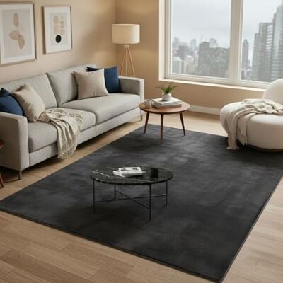 VIMODA Tapis de salon, chambre à coucher, ultra doux, moderne, super moelleux et doux, tissage serré, dimensions : 160 x 230 cm, couleur : anthracite VIMODA Tapis de salon, chambre à coucher, ultra doux, moderne, super moelleux et doux, tissage serré, dimensions : 160 x 230 cm, couleur : anthracite