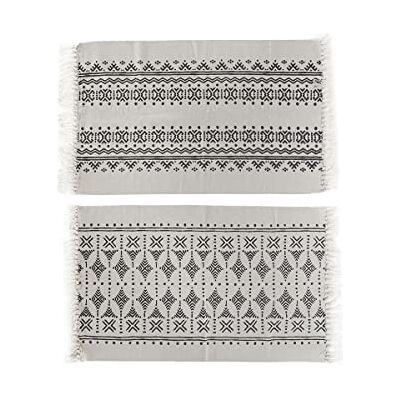 Tapis Dkd Home Decor Noir Blanc Arabe - Tapis Tapis Dkd Home Decor Noir Blanc Arabe - Tapis