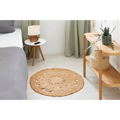 -LUXOR- living Luxor Living Balo Boho Tapis de jute tissé à la main en fibres végétales naturelles rondes 150 cm -LUXOR- living Luxor Living Balo Boho Tapis de jute tissé à la main en fibres végétales naturelles rondes 150 cm