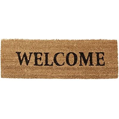 Relaxdays Paillasson Long Fibre de Coco Tapis de Sol Welcome Antidérapant Nature, 1,5 x 75 x 25 cm Relaxdays Paillasson Long Fibre de Coco Tapis de Sol Welcome Antidérapant Nature, 1,5 x 75 x 25 cm