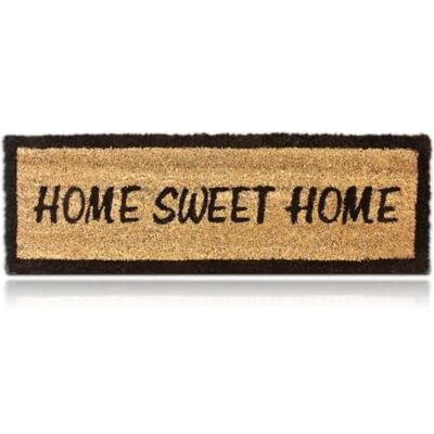 Relaxdays Paillasson en fibres de coco et caoutchouc, HOME SWEET HOME, 75 x 25 cm, pour intérieur & extérieur, marron Relaxdays Paillasson en fibres de coco et caoutchouc, HOME SWEET HOME, 75 x 25 cm, pour intérieur & extérieur, marron