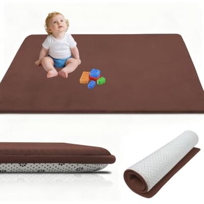 RxueSug Tapis rembourré pliable antidérapant pour bébé Marron 120 x 150 cm Tapis de sol épais antidérapant pour bébé RxueSug Tapis rembourré pliable antidérapant pour bébé Marron 120 x 150 cm Tapis de sol épais antidérapant pour bébé