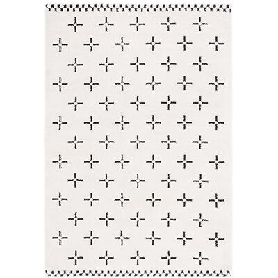 Safavieh Ivoire/Noir Tapis en Polyester - Tapis Safavieh Ivoire/Noir Tapis en Polyester - Tapis