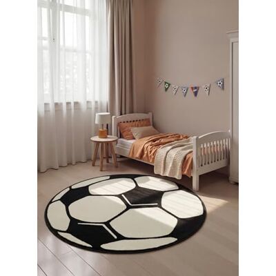 HANSE Home Tapis de jeu pour enfant Noir crème Rond Diamètre : 100 cm HANSE Home Tapis de jeu pour enfant Noir crème Rond Diamètre : 100 cm