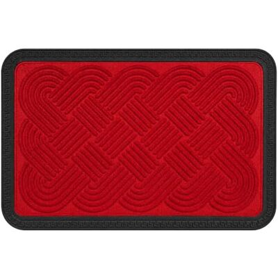 Relaxdays Tapis d'entrée en polypropylène noué, antidérapant, rouge résistant aux intempéries, intérieur/extérieur Relaxdays Tapis d'entrée en polypropylène noué, antidérapant, rouge résistant aux intempéries, intérieur/extérieur