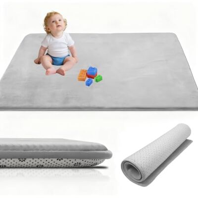 RxueSug Tapis rembourré pliable antidérapant pour bébé, 50 x 120 cm, gris argenté Tapis de sol épais antidérapant pour bébé RxueSug Tapis rembourré pliable antidérapant pour bébé, 50 x 120 cm, gris argenté Tapis de sol épais antidérapant pour bébé
